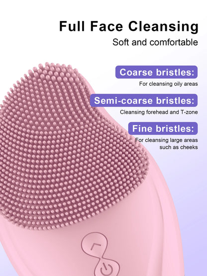 Ultrasonic Silicone Facial Cleansing Brush - Deep Pore & Skin Massager