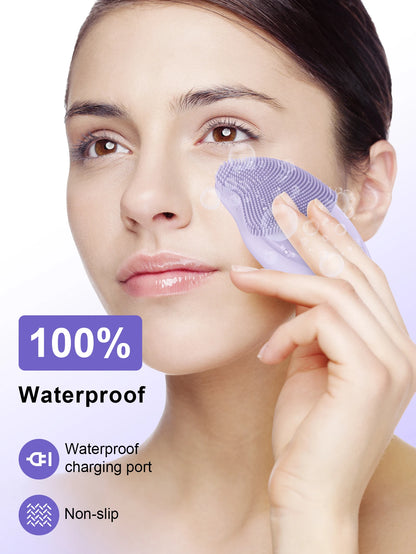 Ultrasonic Silicone Facial Cleansing Brush - Deep Pore & Skin Massager